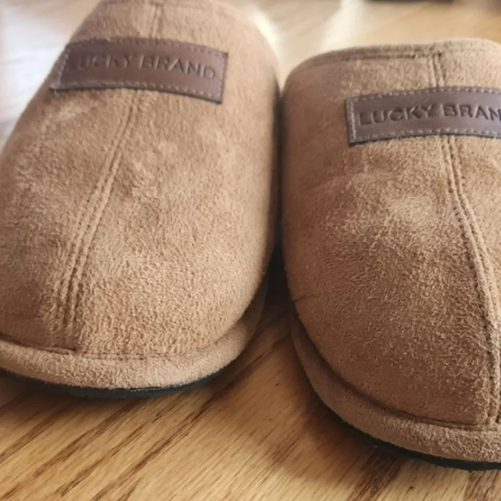 Lucky Brand Tan Suede Slip-On Slippers